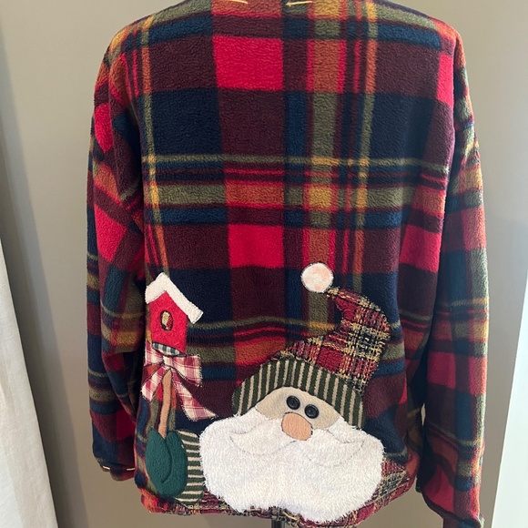 Vintage Red Plaid Christmas Jacket, Ugly Christmas Sweater, Size XL - Picture 3 of 10